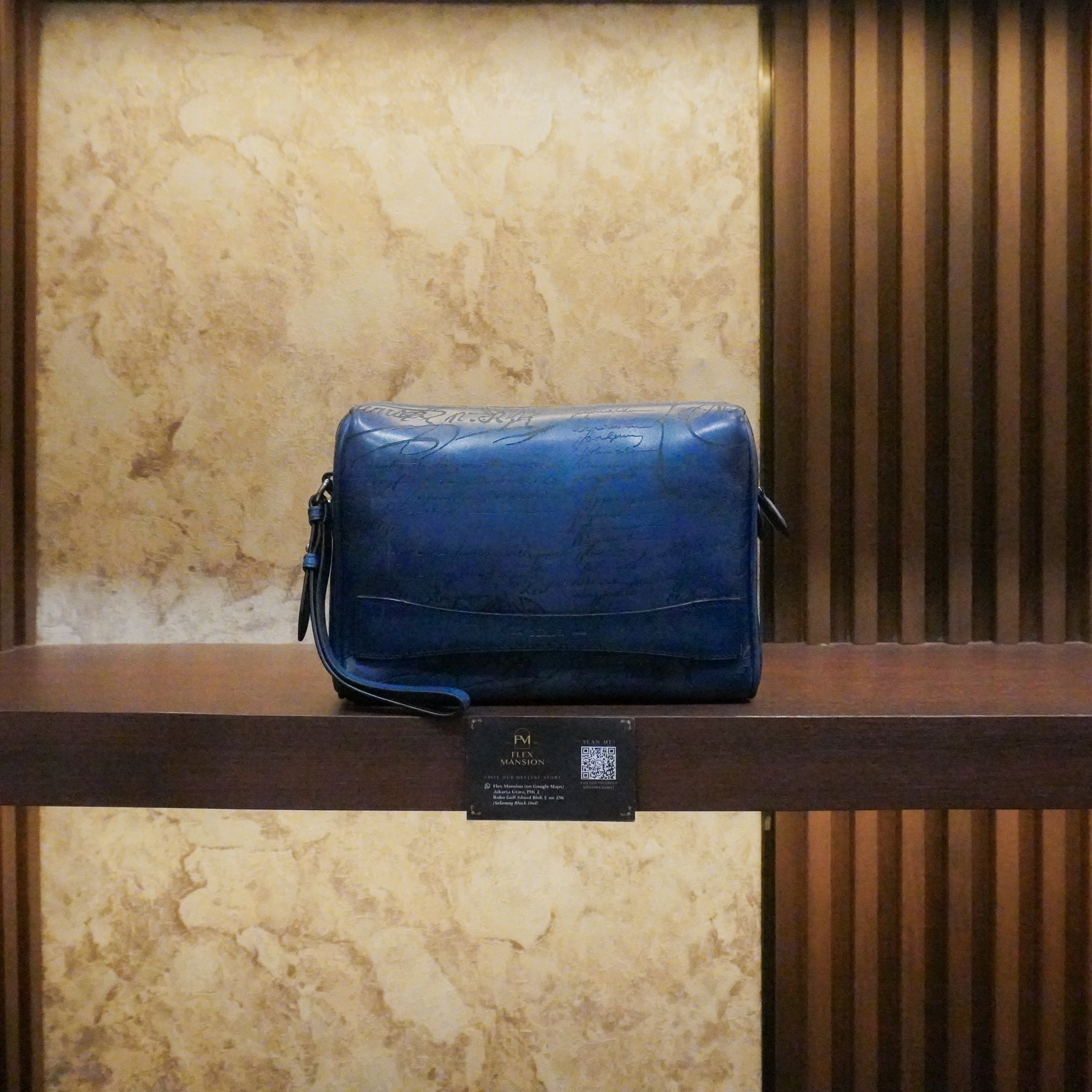 Berluti Rosewood Scritto Venezia leather blue