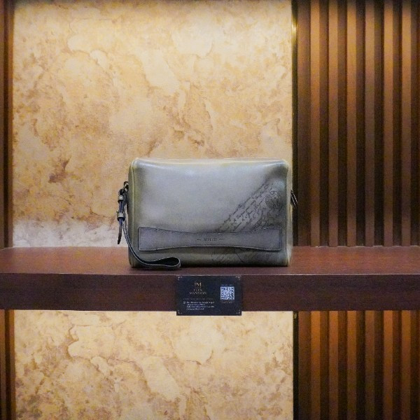 Berluti Rosewood Scritto Venezia leather green