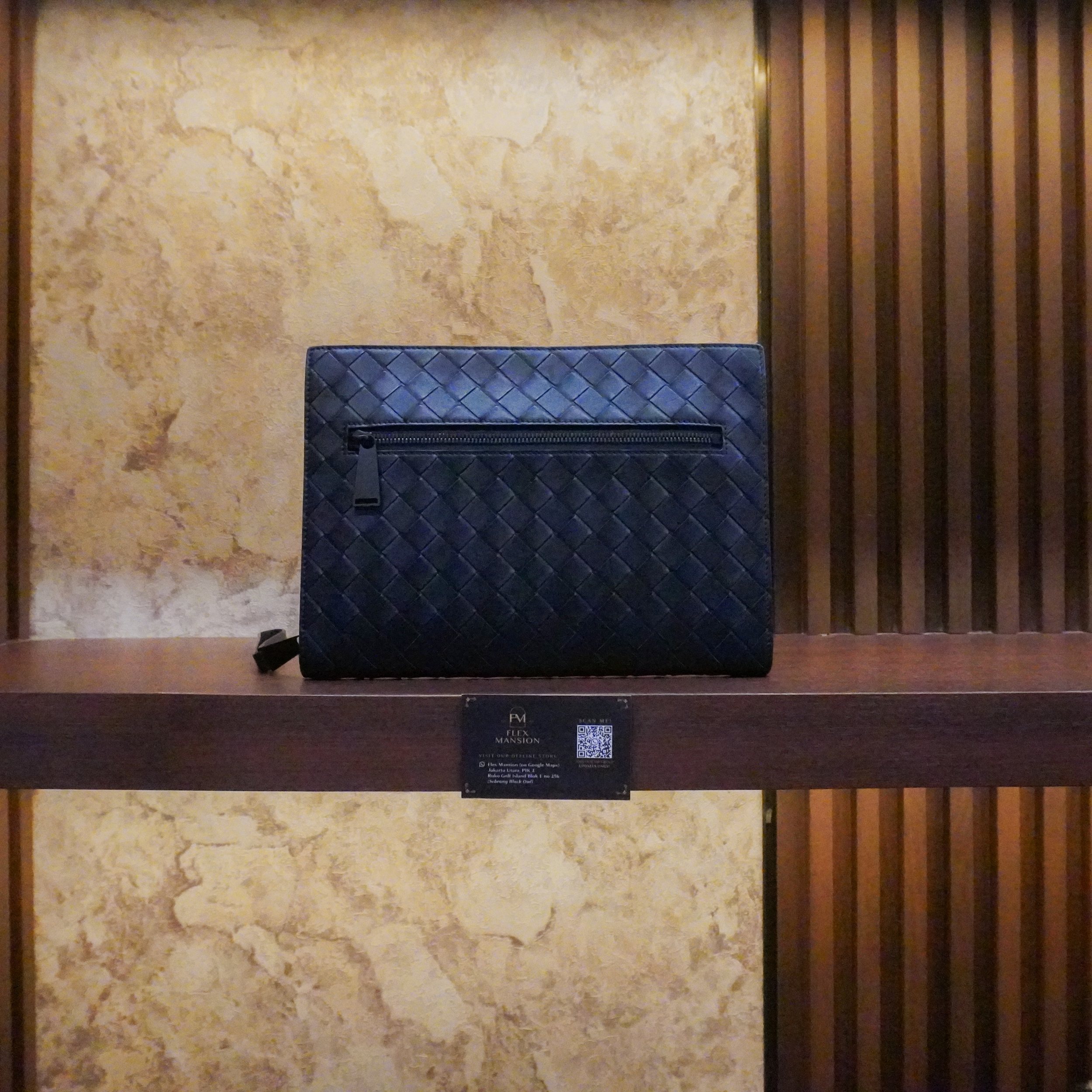 Bottega cassette doccument case navy (new 35jt