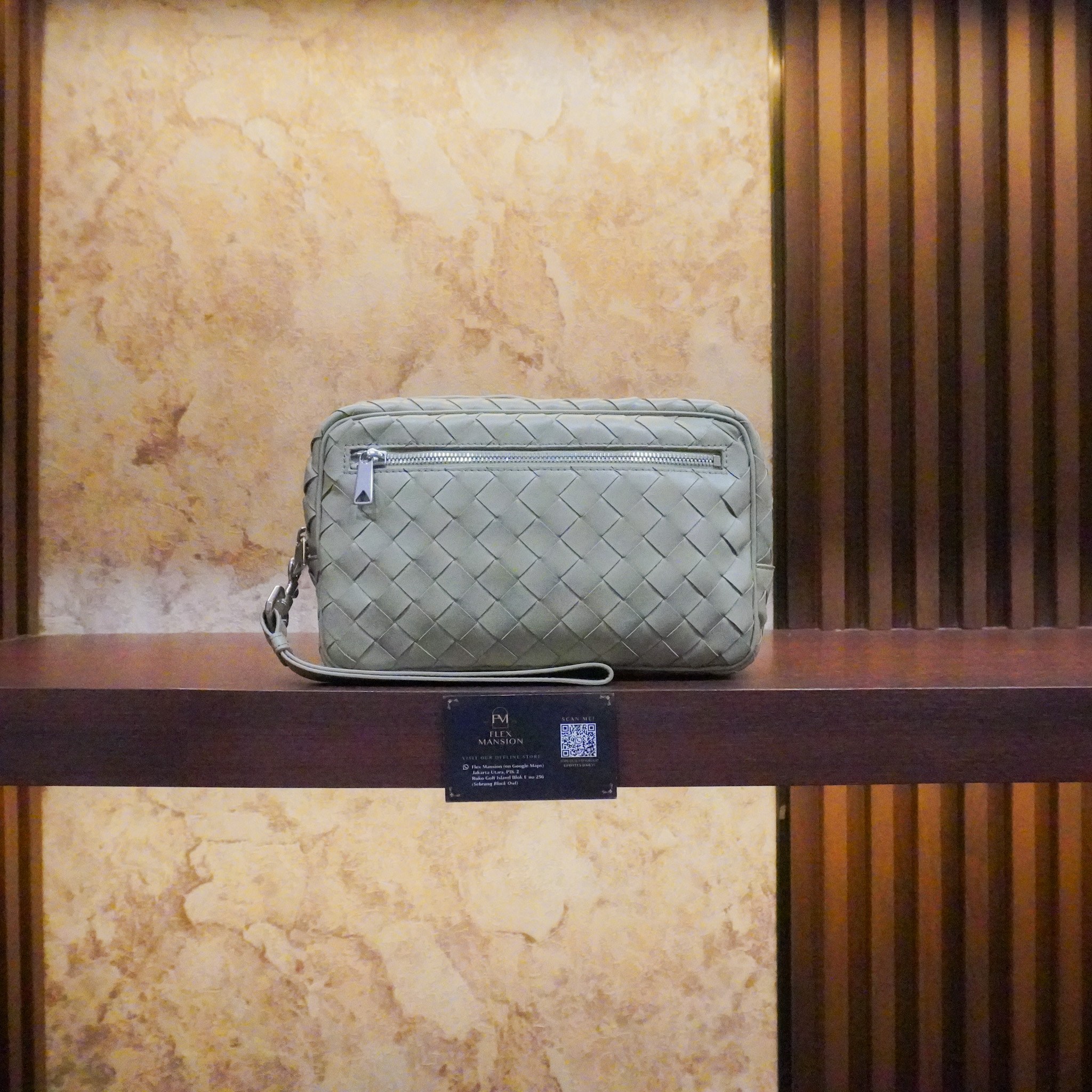 Bottega intrecciato kasai pouch green (new 31jt