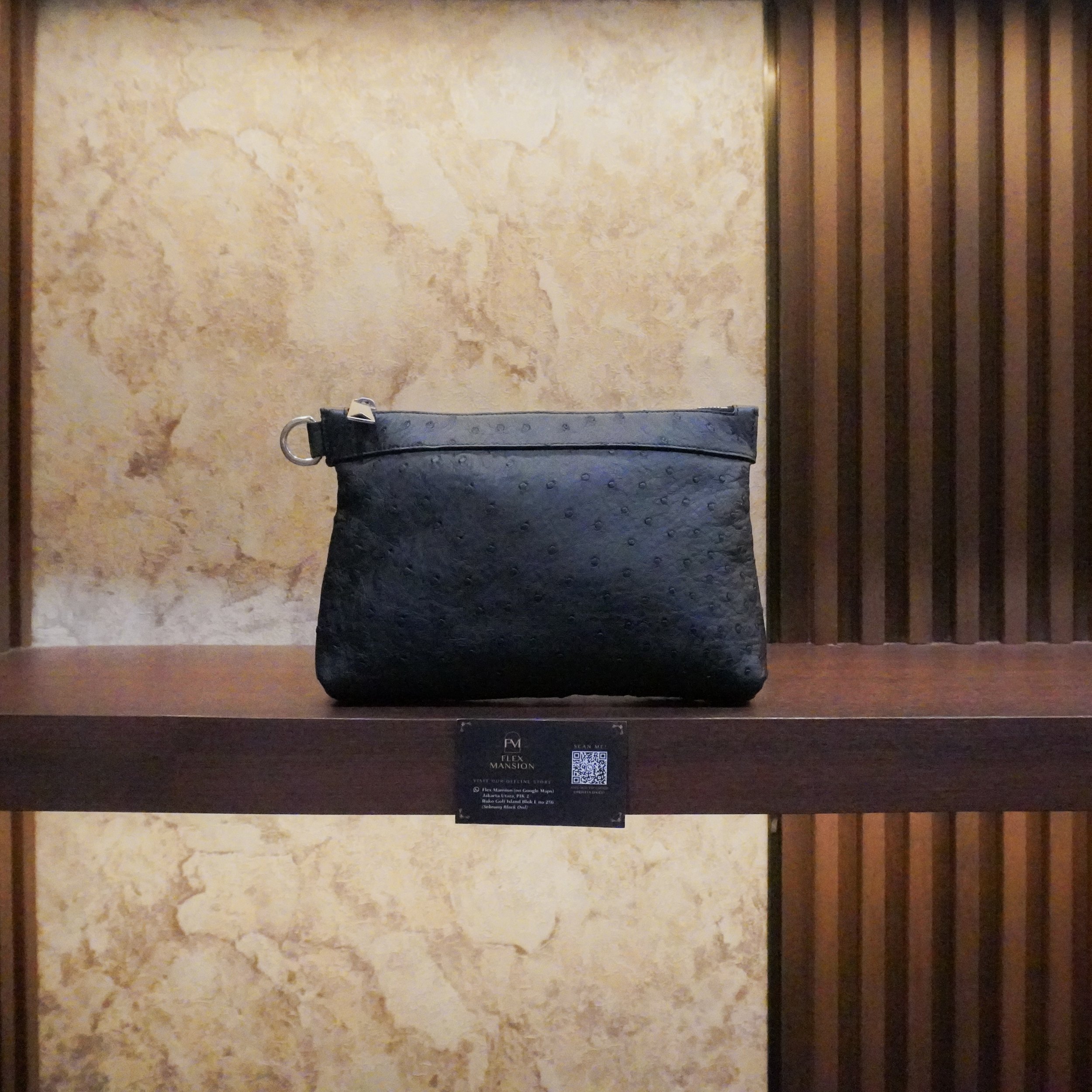 Bottega Ostrich Leather Pouch