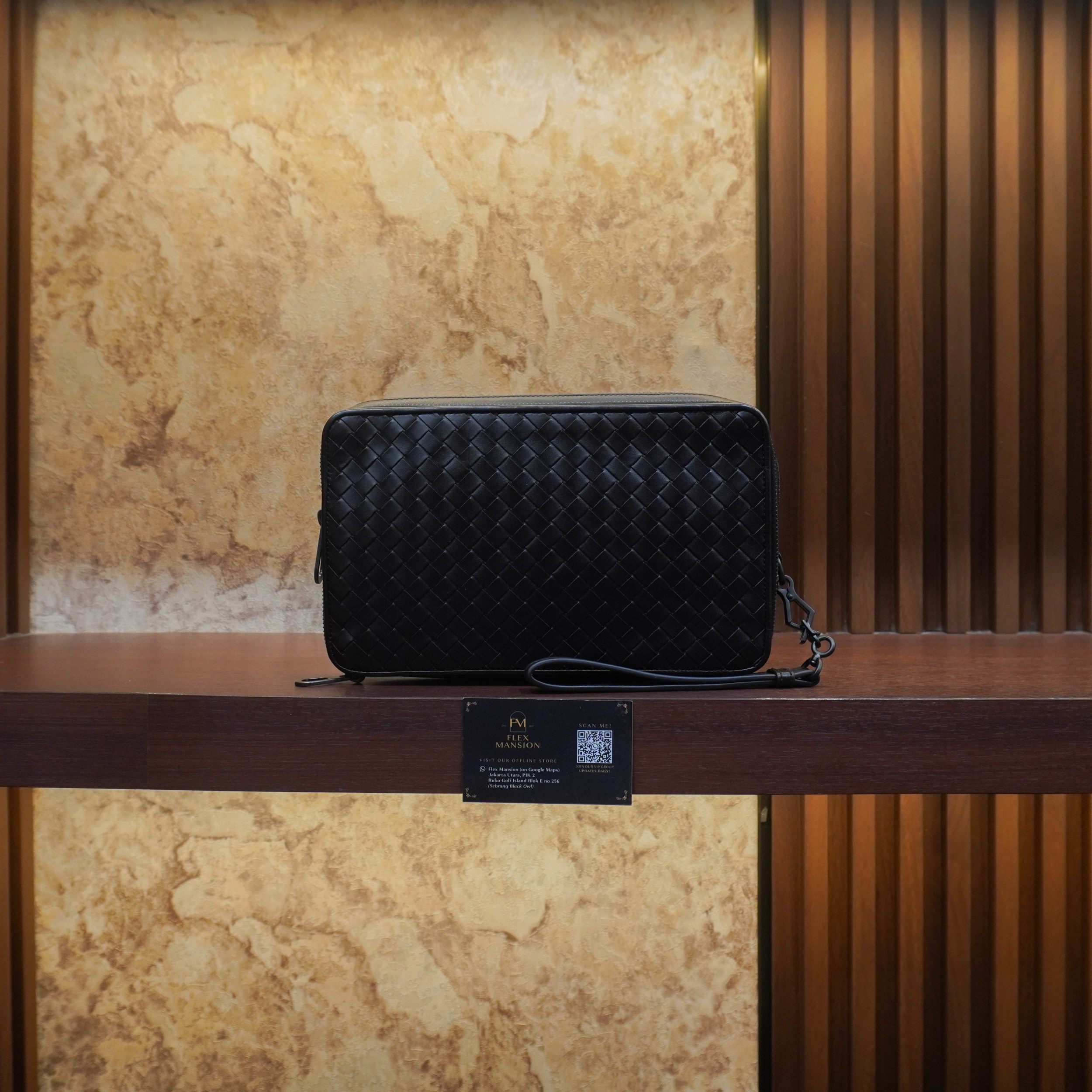 Bottega intrecciato woven pouch brown
