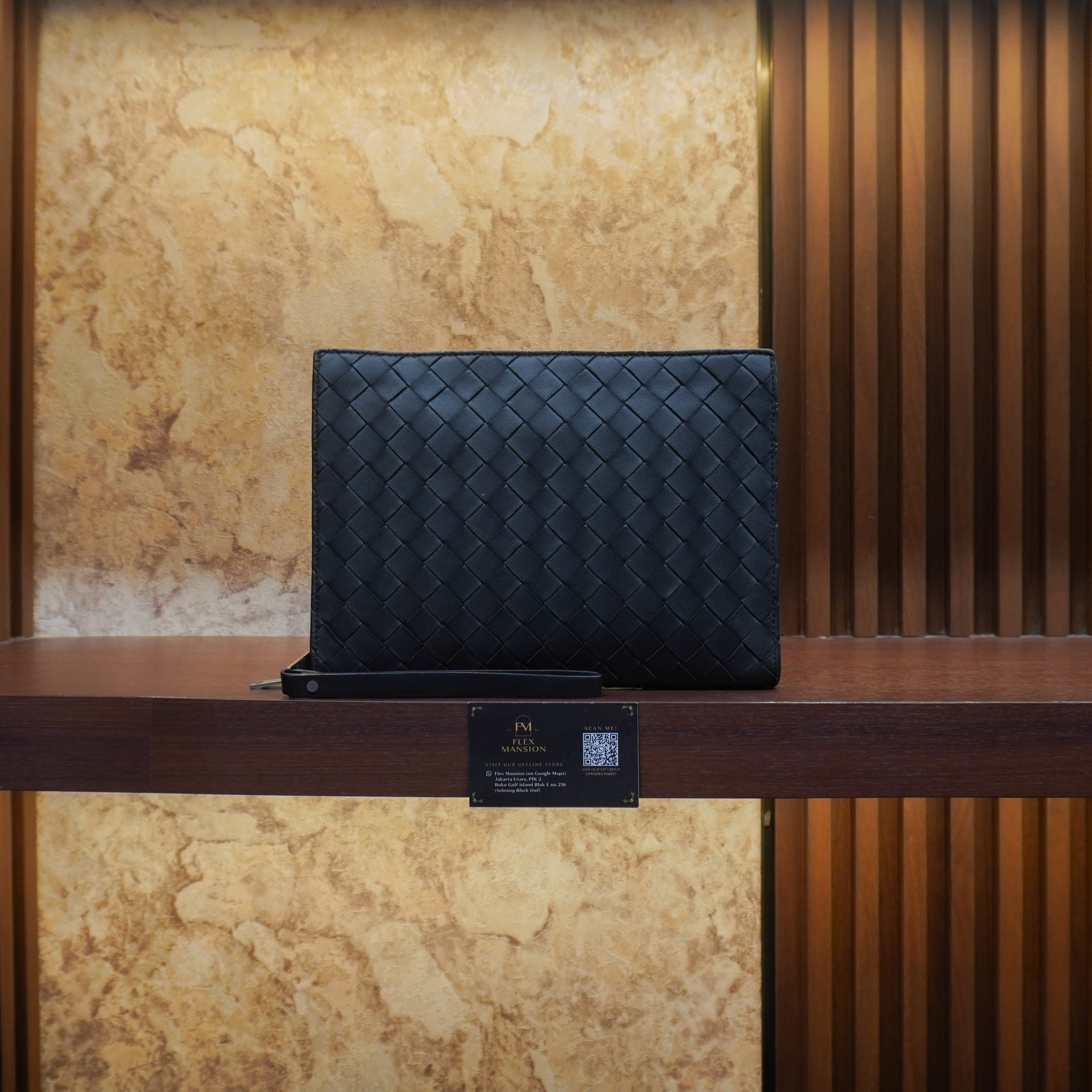 Bottega cassette leather doccument case black