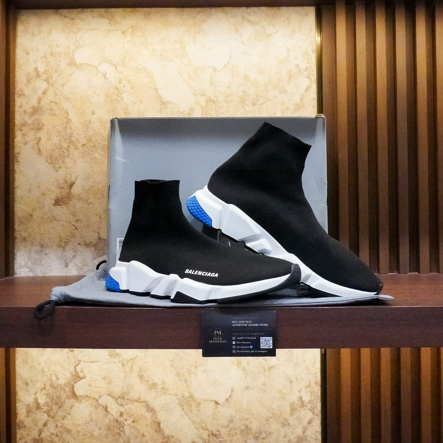 Balenciaga speed trainer black blue (new 15jt