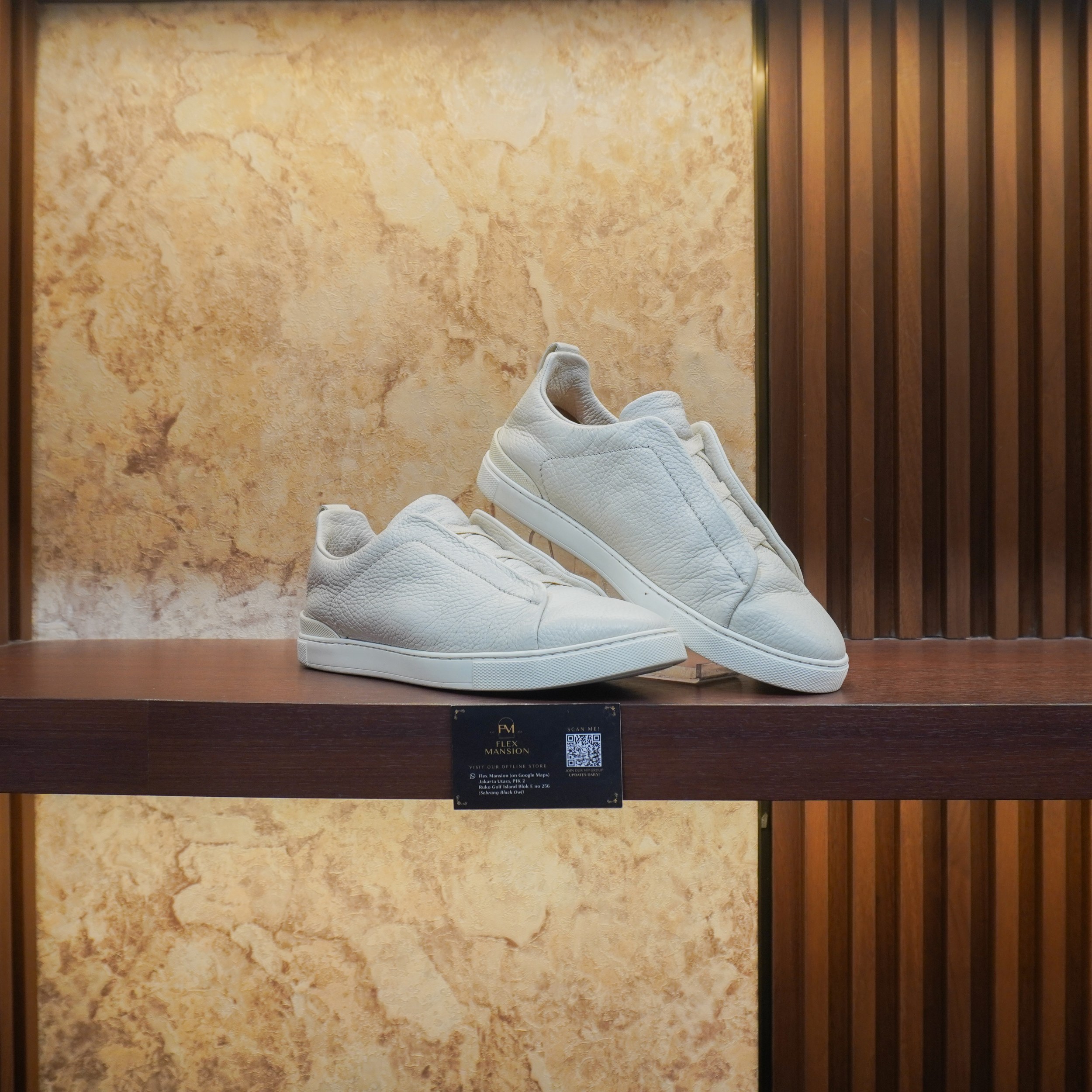 Zegna triple stitch deerskin white
