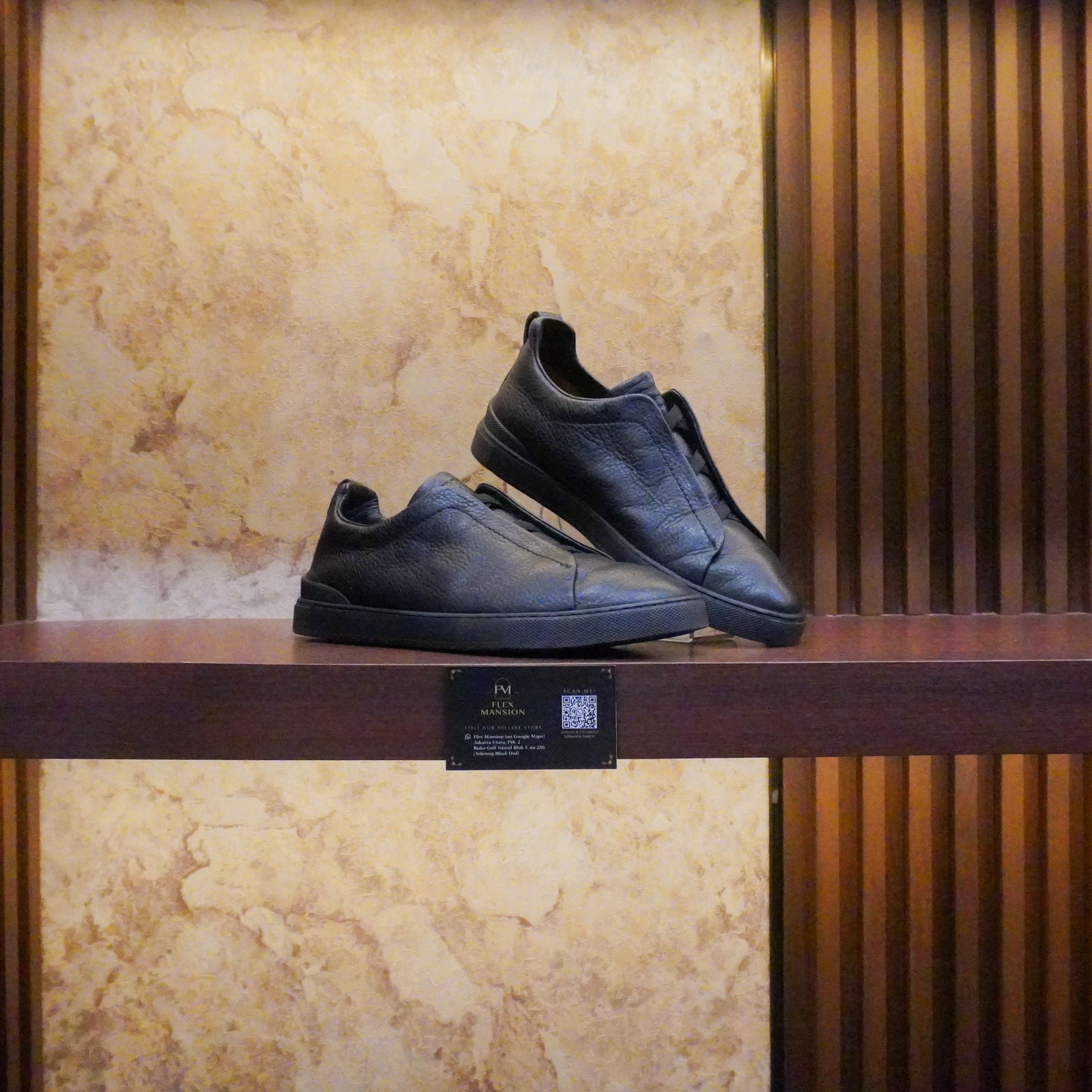 Zegna Triple stitch deerskin all black (new 25jt