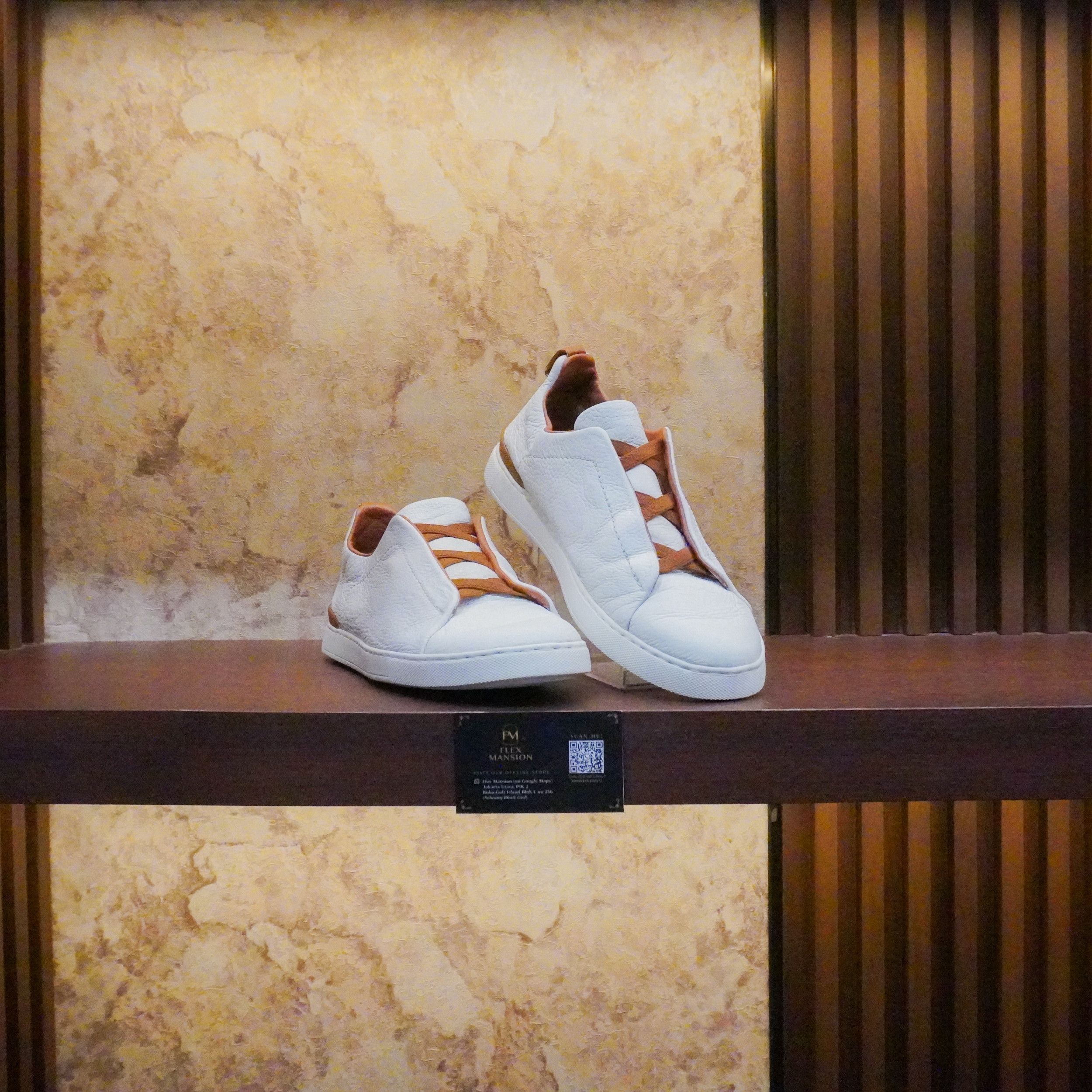 Zegna Triple stitch white brown OG (new 25jt