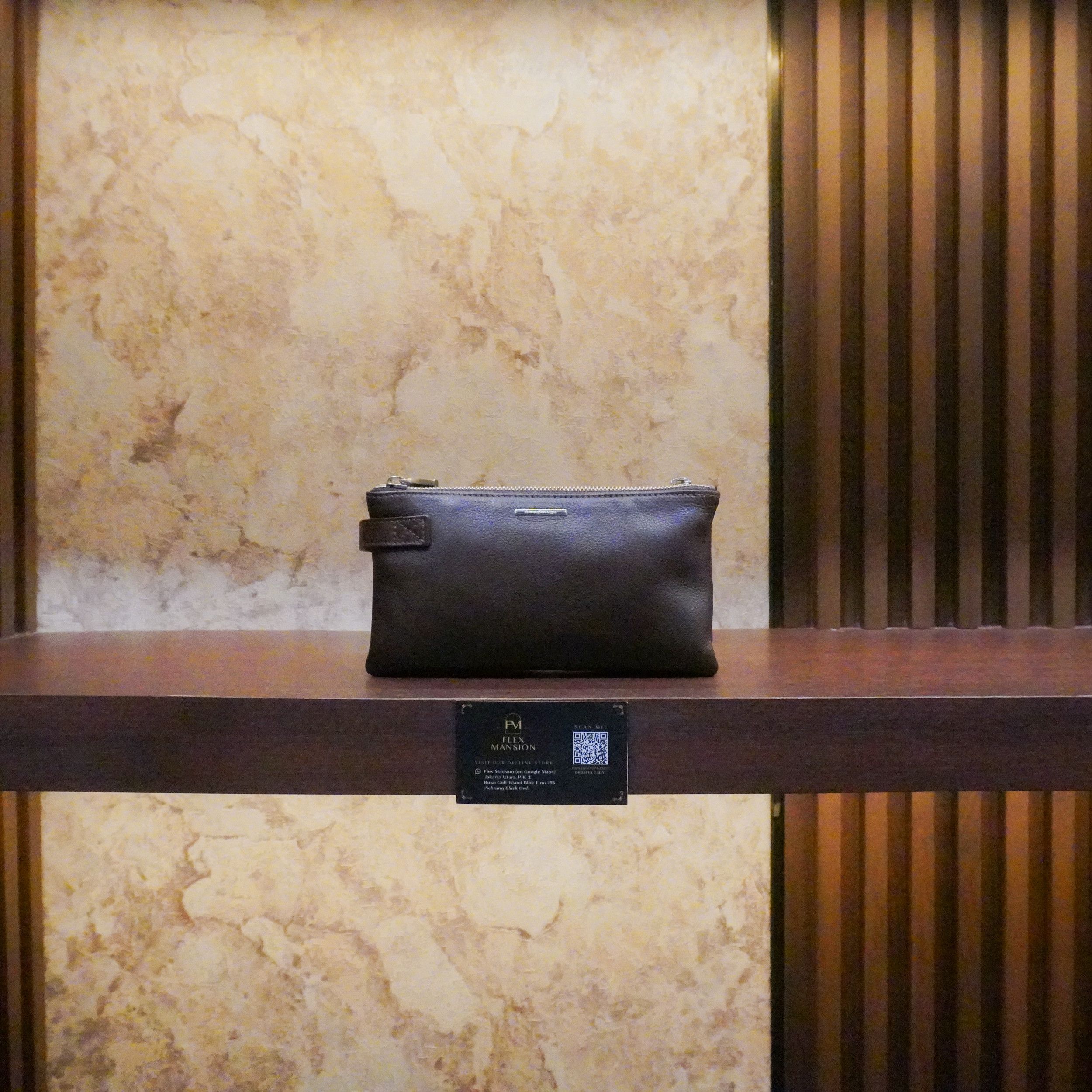 Zegna pouch leather brown (new 28jt
