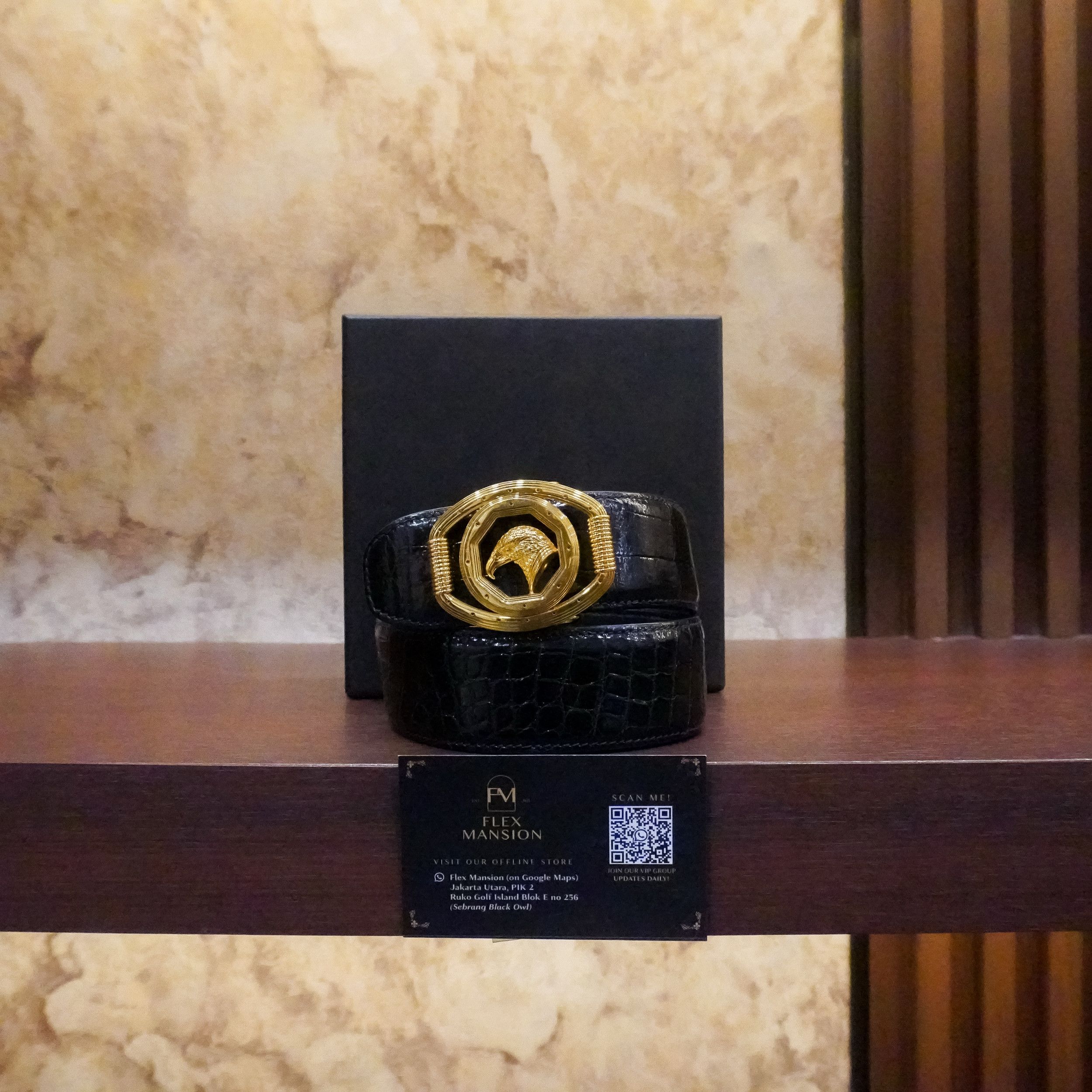 Stefano ricci croco belt eagle gold buckle (new 80jt
