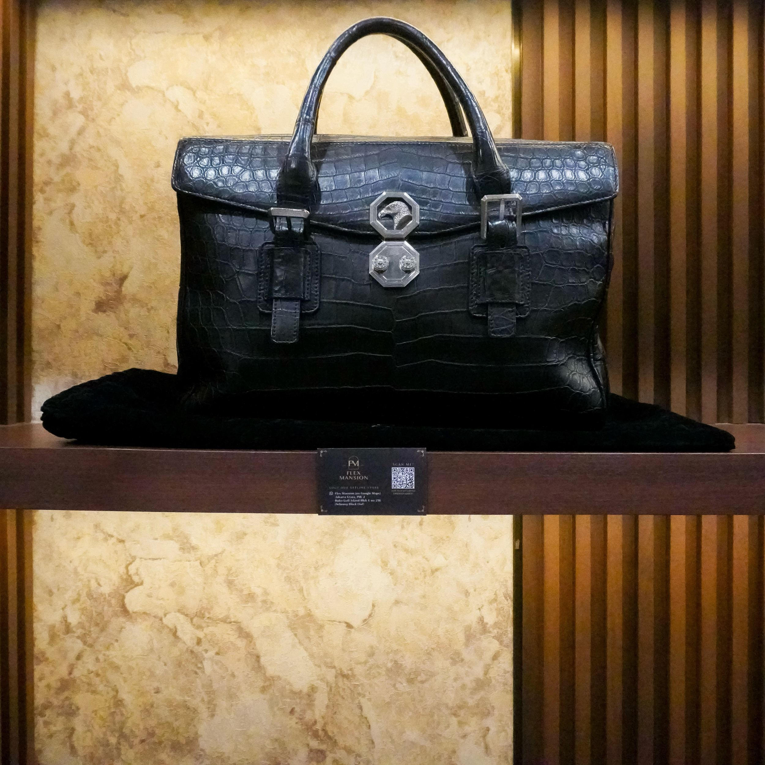 SR handmade matted crocodile briefcase (600jt