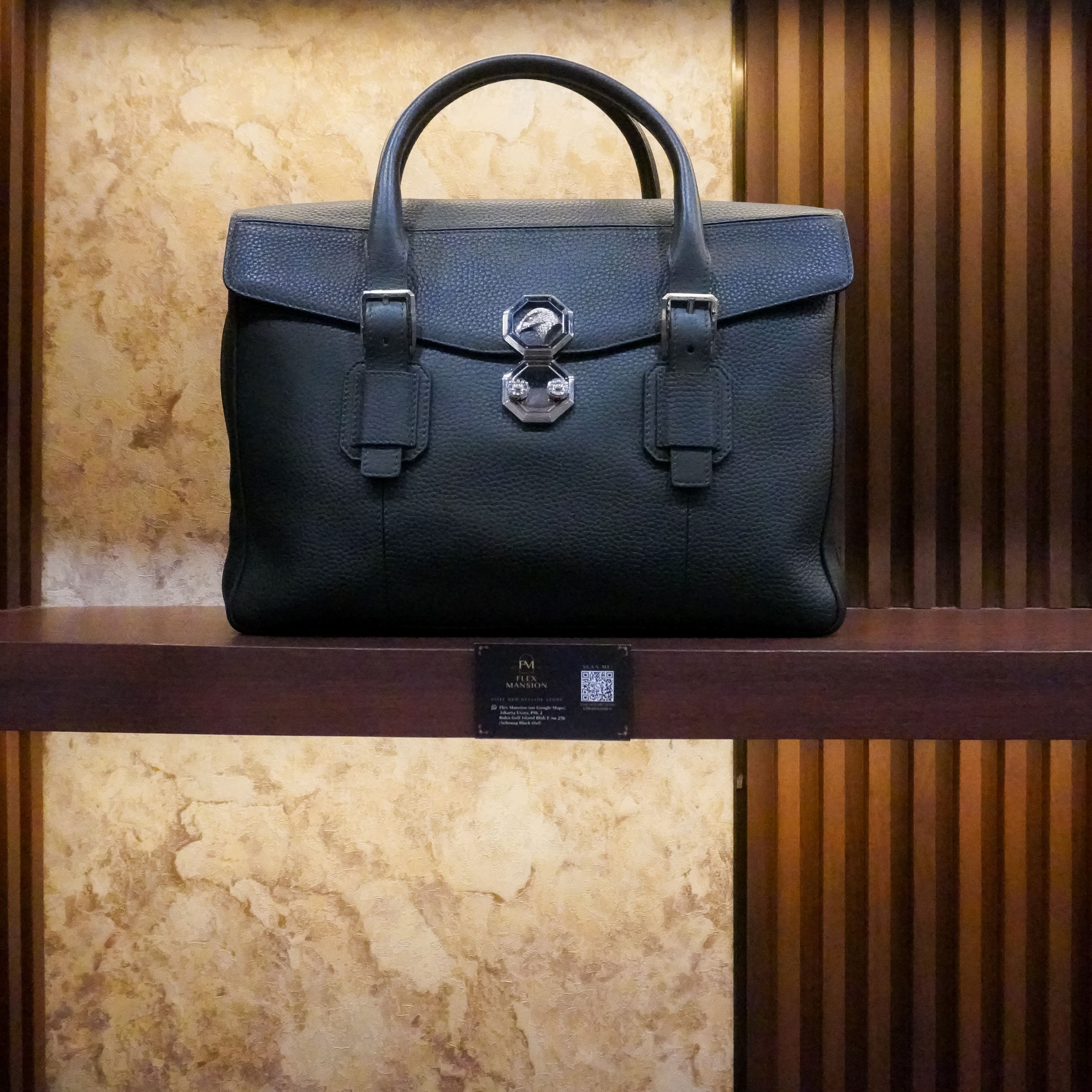 SR handmade calfskin leather briefcase in green (new  110jt