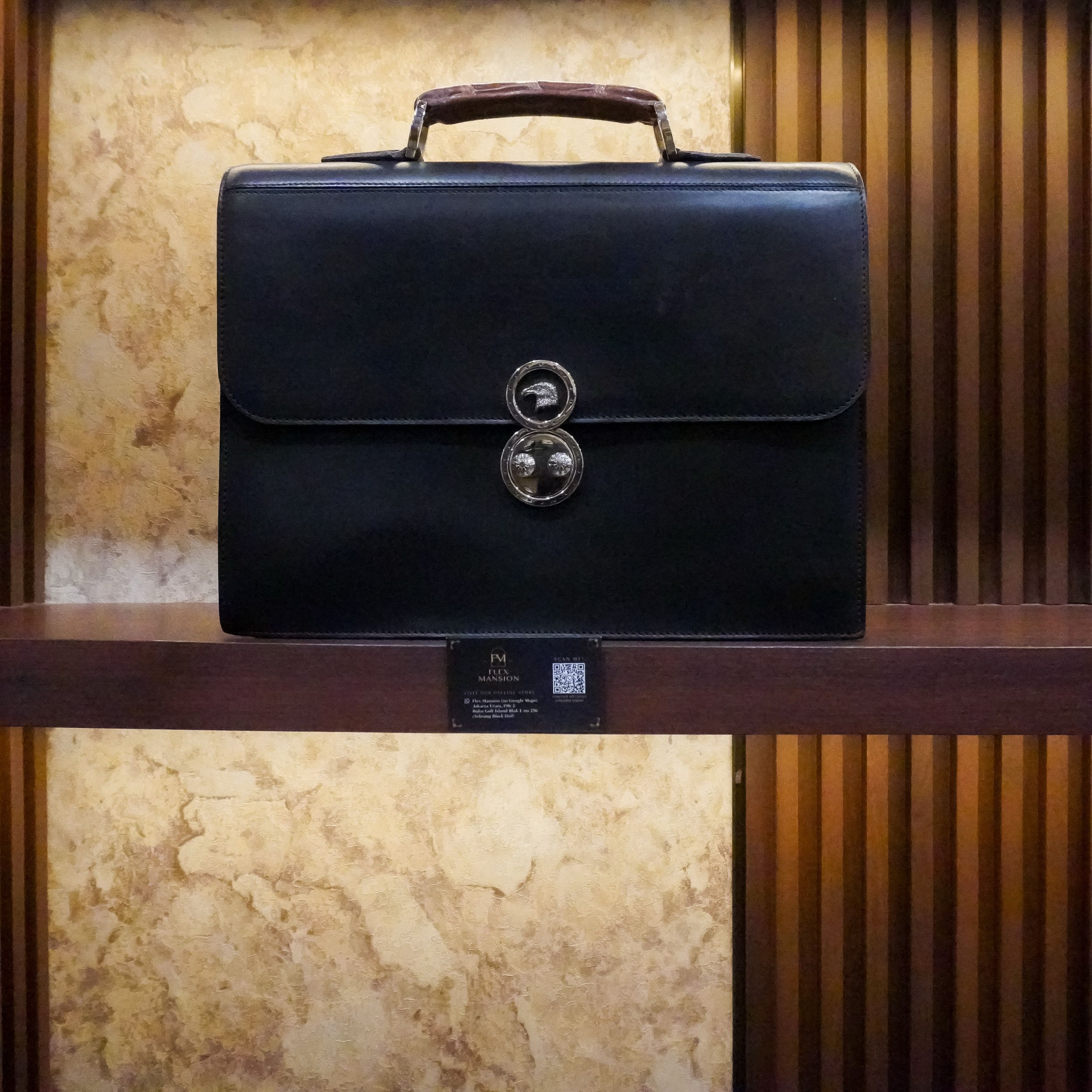 SR calfskin leather and croco briefcase (new 200jt