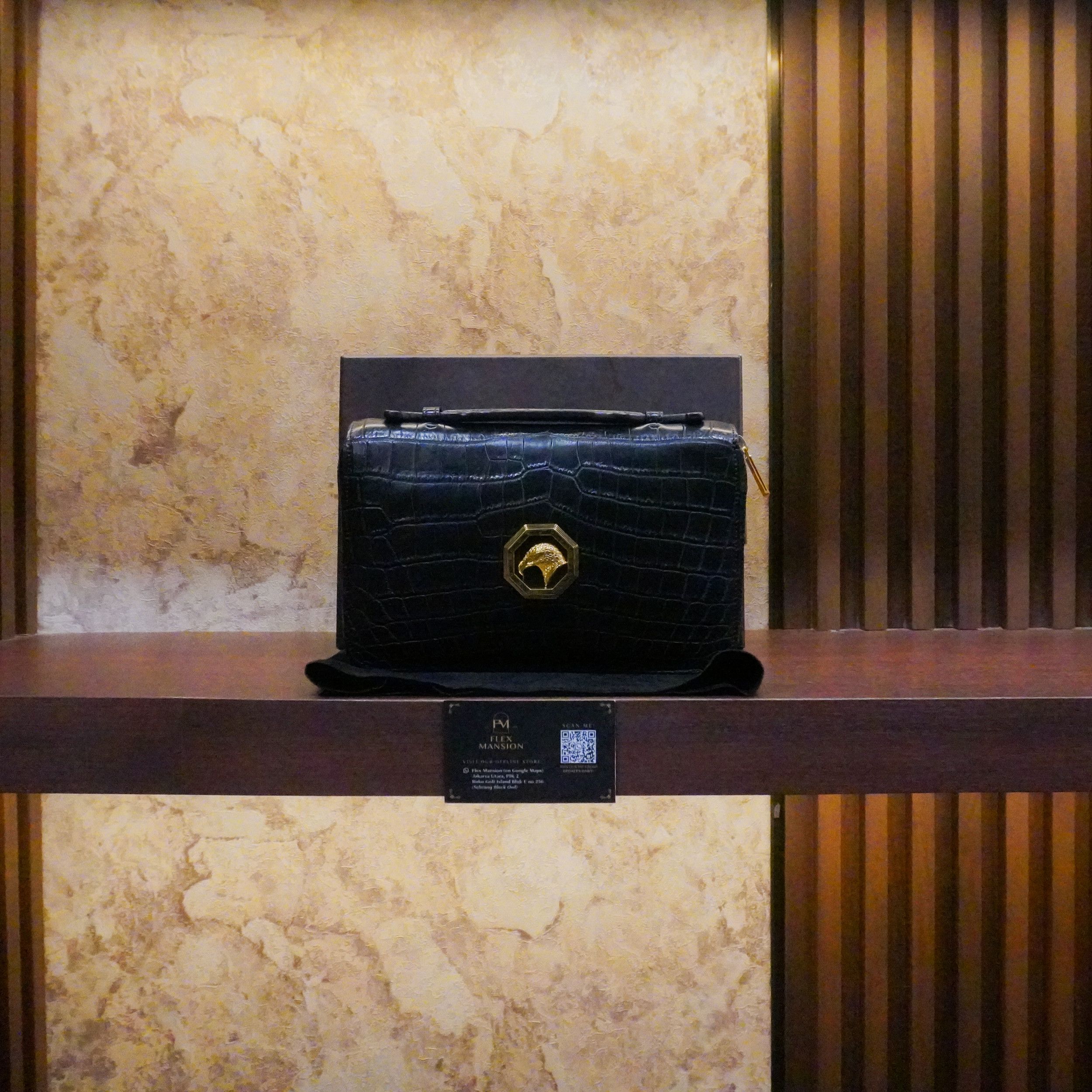 SR handmade matted crocodile travel wallet Black (new 150jt