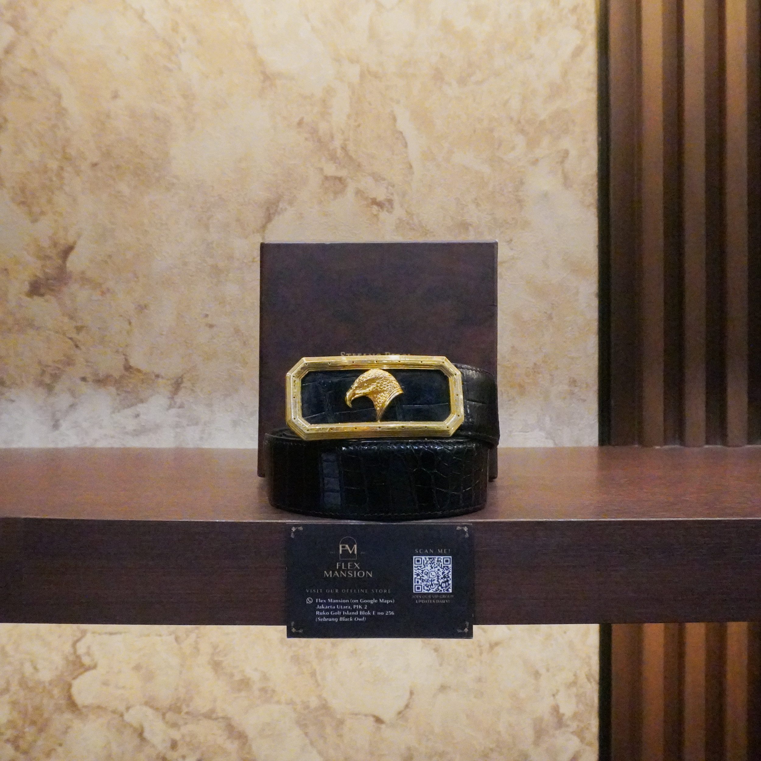 SR crocodile leather belt gold buckle (new 80jt