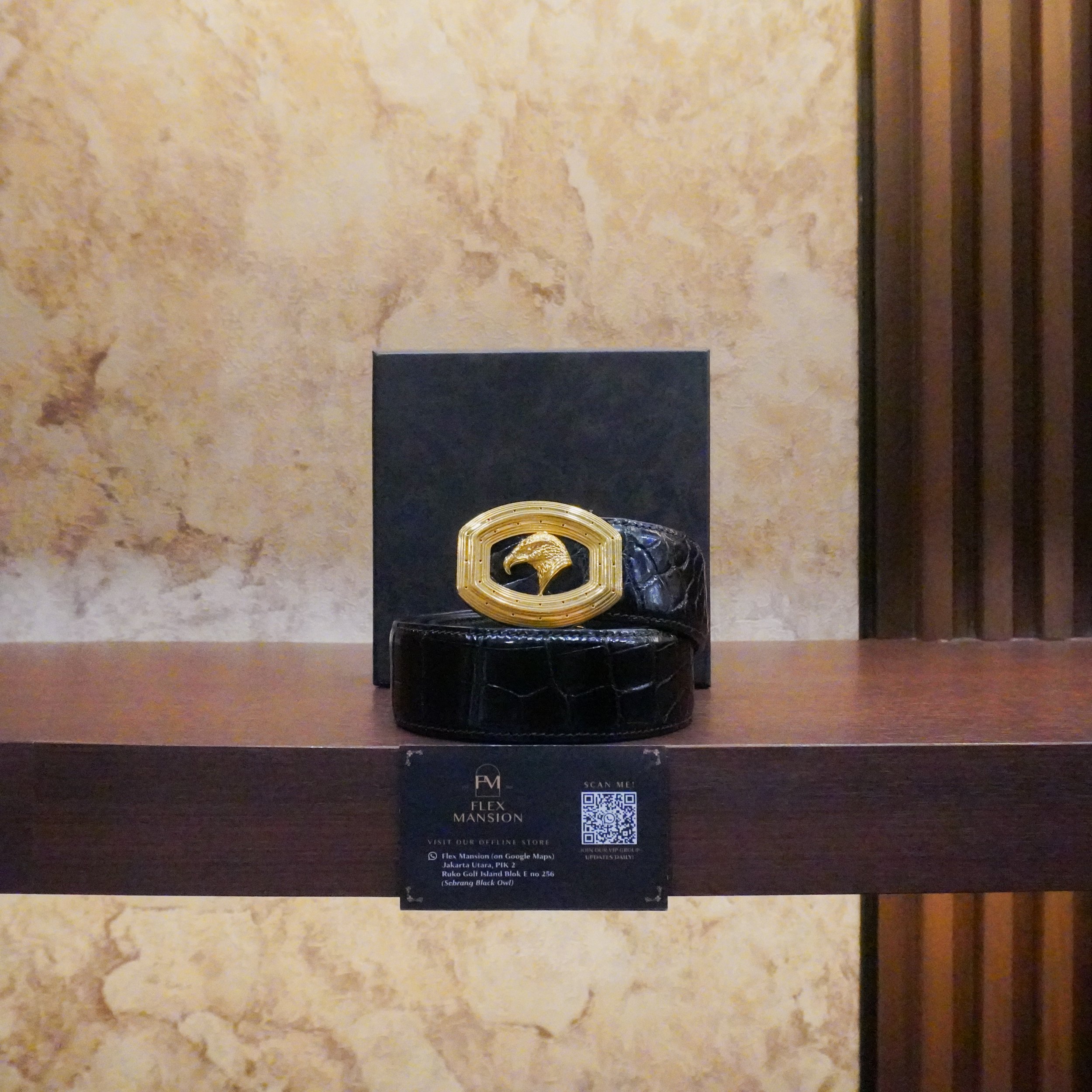 SR crocodile leather belt gold buckle (new 80jt