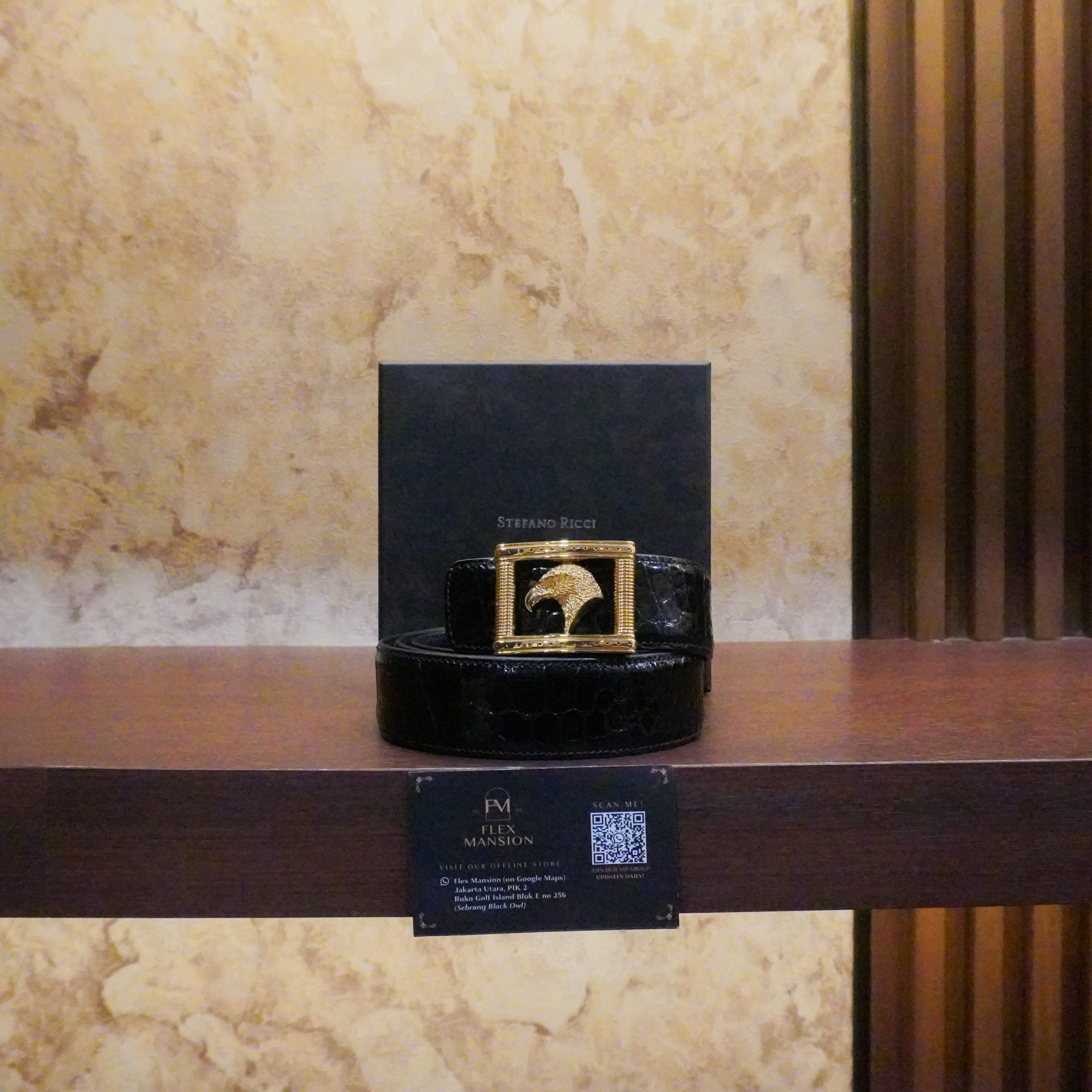 SR crocodile skin belt gold buckle (new 80jt