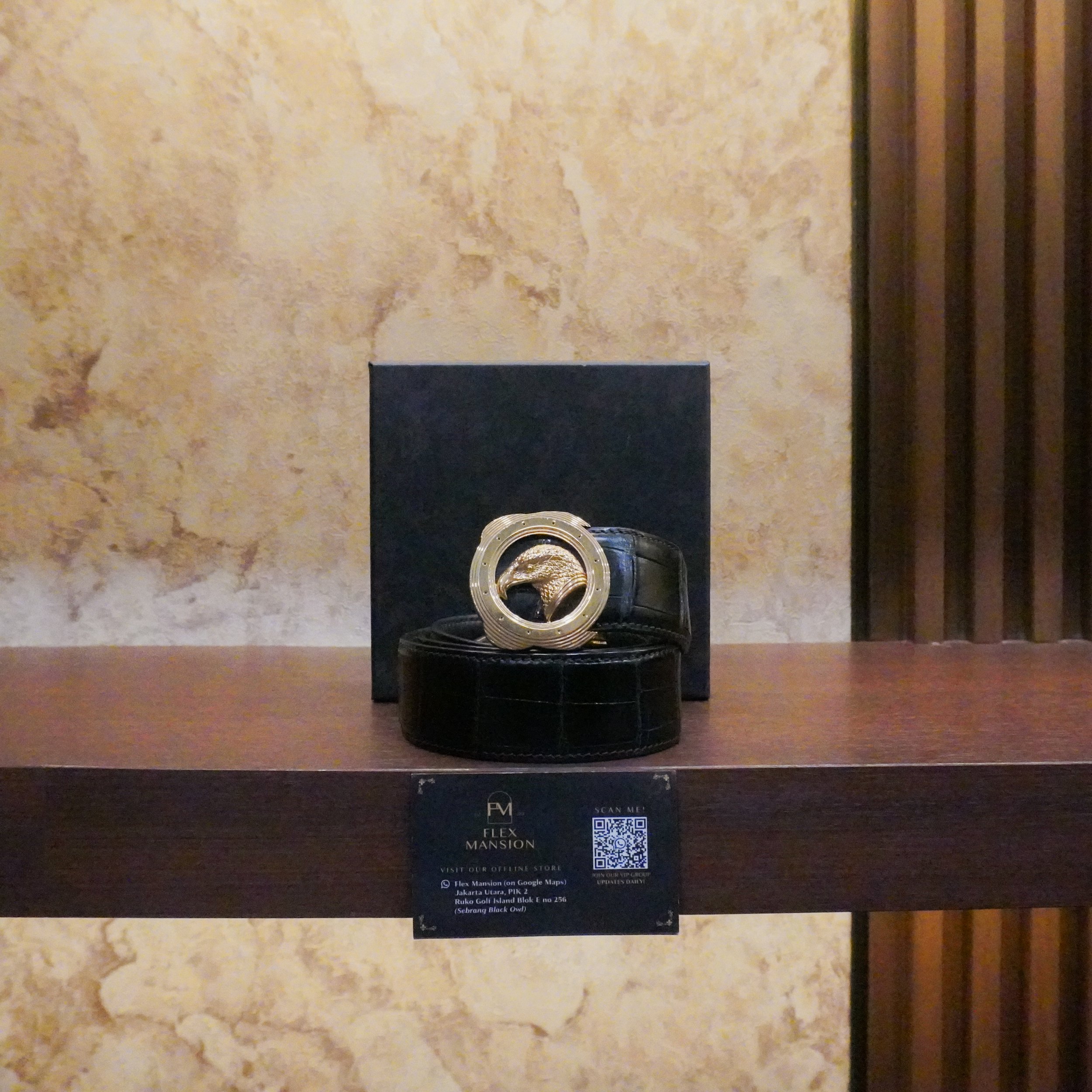 SR crocodile skin belt gold buckle NFC (new 80jt