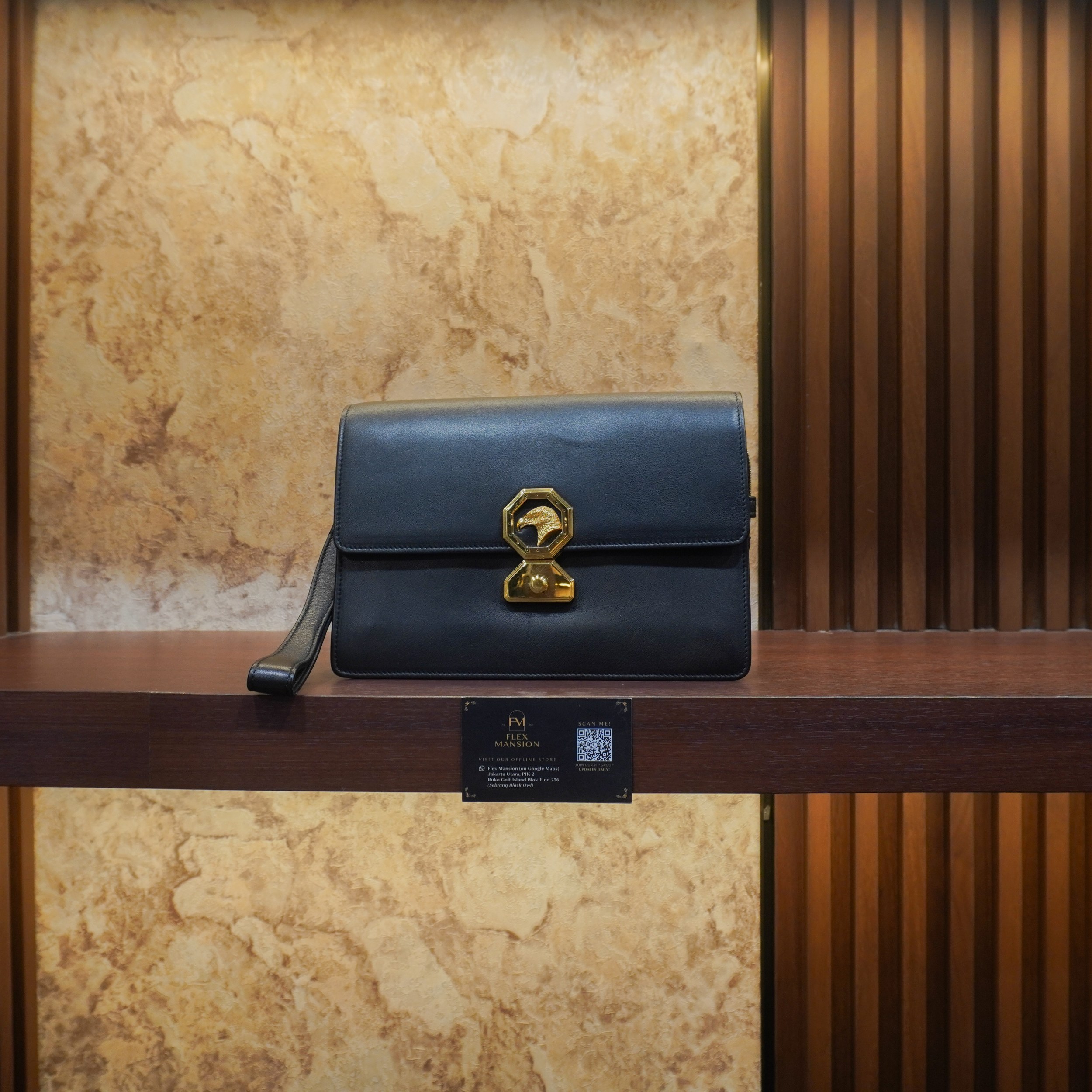 Stefano Ricci Calfskin Leather Pouch Black