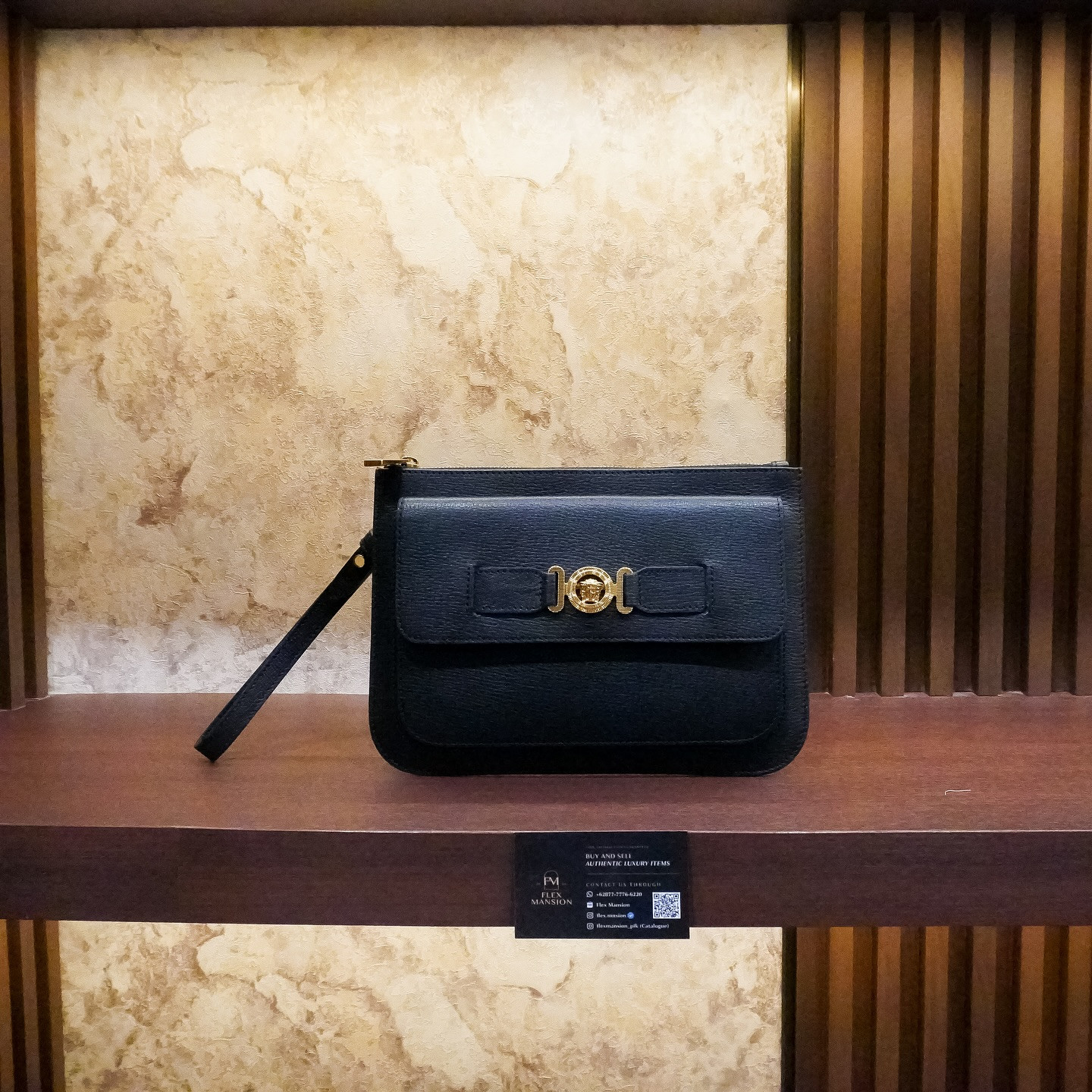 versace medusa biggie leather clutch (new 13 jt